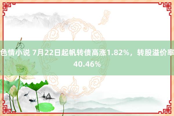 色情小说 7月22日起帆转债高涨1.82%，转股溢价率40.46%