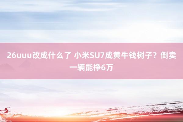 26uuu改成什么了 小米SU7成黄牛钱树子？倒卖一辆能挣6万