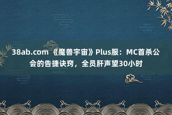 38ab.com 《魔兽宇宙》Plus服：MC首杀公会的告捷诀窍，全员肝声望30小时