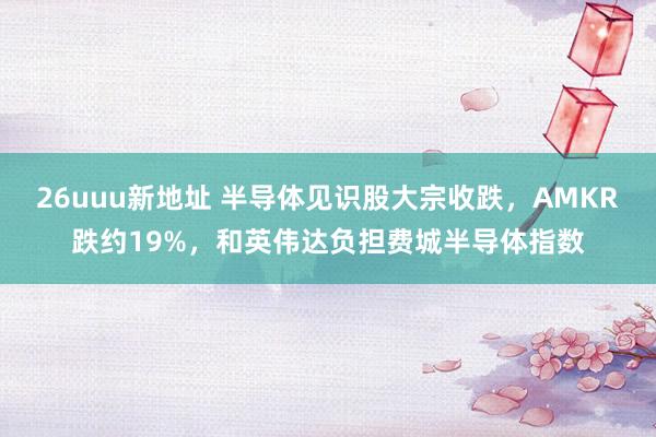 26uuu新地址 半导体见识股大宗收跌，AMKR跌约19%，和英伟达负担费城半导体指数