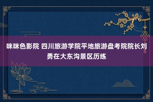 咪咪色影院 四川旅游学院平地旅游盘考院院长刘勇在大东沟景区历练