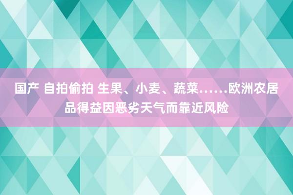 国产 自拍偷拍 生果、小麦、蔬菜……欧洲农居品得益因恶劣天气而靠近风险