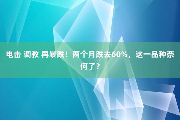 电击 调教 再暴跌！两个月跌去60%，这一品种奈何了？