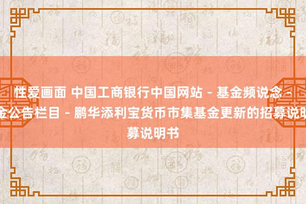 性爱画面 中国工商银行中国网站－基金频说念－基金公告栏目－鹏华添利宝货币市集基金更新的招募说明书